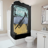 トランペットレトロスタイル音楽 シャワーカーテン (インサイチュ)