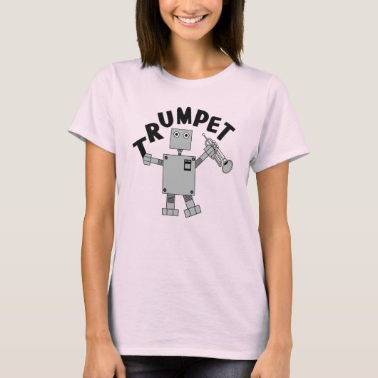 トランペットロボット文字 Tシャツ (正面)