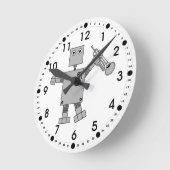 トランペットロボット ラウンド壁時計 (傾斜)