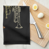 トランペットヴィンテージ キッチンタオル (四つ折り)