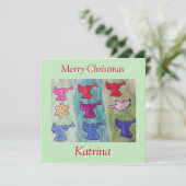 トランペット付きエンジェルズフラットクリスマスカード カード (スタンド正面)