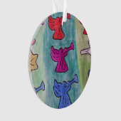 トランペット付きクリスマスエンジェルズアクリル オーナメント (正面)