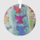 トランペット付きクリスマスエンジェルズアクリル オーナメント (裏面)