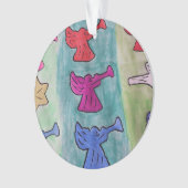 トランペット付きクリスマスエンジェルズアクリル オーナメント (正面)
