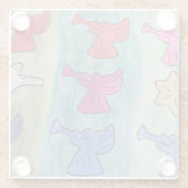 トランペット付きクリスマスエンジェル ガラスコースター (裏面)