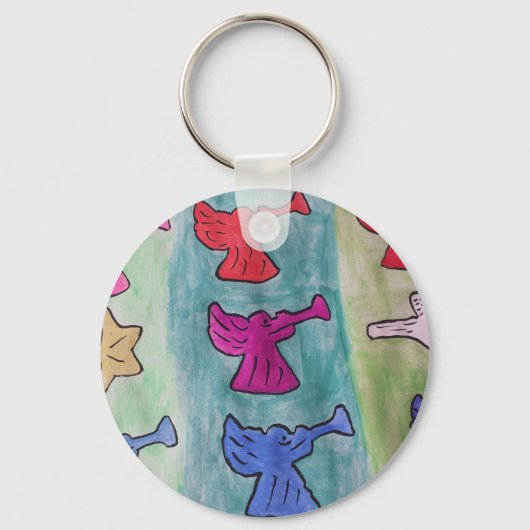 トランペット付きクリスマスエンジェル キーホルダー (正面)