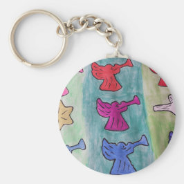 トランペット付きクリスマスエンジェル キーホルダー