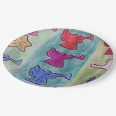 トランペット付きクリスマスエンジェル ペーパープレート (アングル)