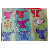 トランペット付きクリスマスエンジェル ラージペーパーバッグ (裏面)