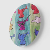 トランペット付きクリスマスエンジェル ラージ壁時計 (傾斜)