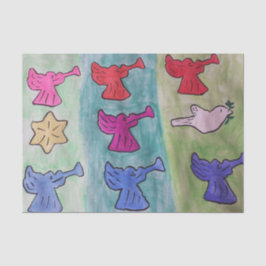 トランペット付きクリスマスエンジェル 薄葉紙