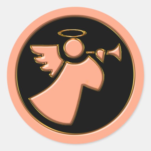 トランペット付きクロム天使 ラウンドシール (正面)