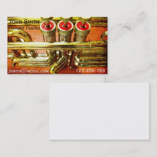 トランペット先生真鍮楽器音楽チューター 名刺 (正面/裏面)