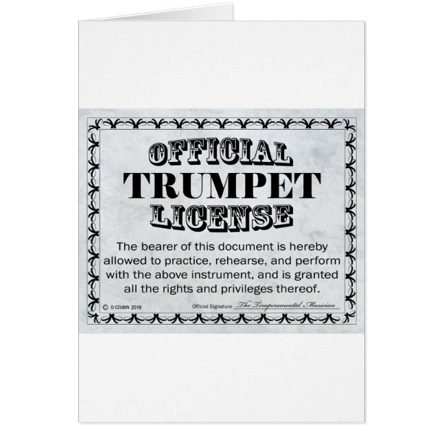 トランペット免許 (正面)