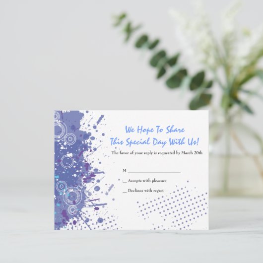 トランペット及びピアノ音楽的なバーのバルミツワーの応答 出欠カード (スタンド正面)