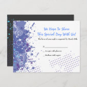 トランペット及びピアノ音楽的なバーのバルミツワーの応答 出欠カード (正面/裏面)