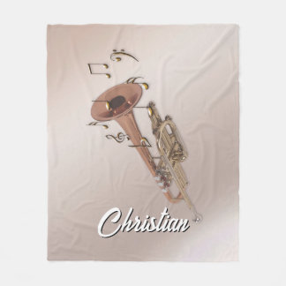 トランペット名前をカスタムする毛布、トランペット毛布 フリースブランケット