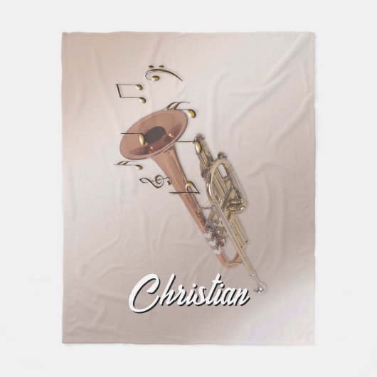 トランペット名前をカスタムする毛布、トランペット毛布 フリースブランケット (正面)