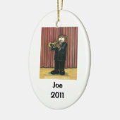 トランペット奏者のパーソナライズなオーナメント セラミックオーナメント (左)