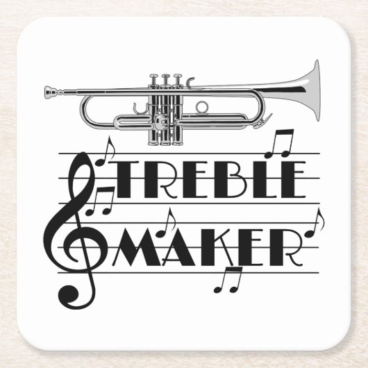 トランペット奏者の高音域メーカー スクエアペーパーコースター (正面)