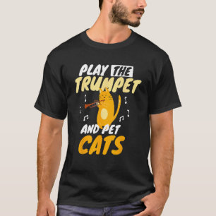 トランペット奏者キャットトランペーター私が猫のユーモアをペット Tシャツ