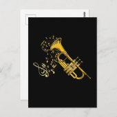 トランペット奏者ジャズミュージックギフトビッグバンドトランペット ポストカード (正面/裏面)