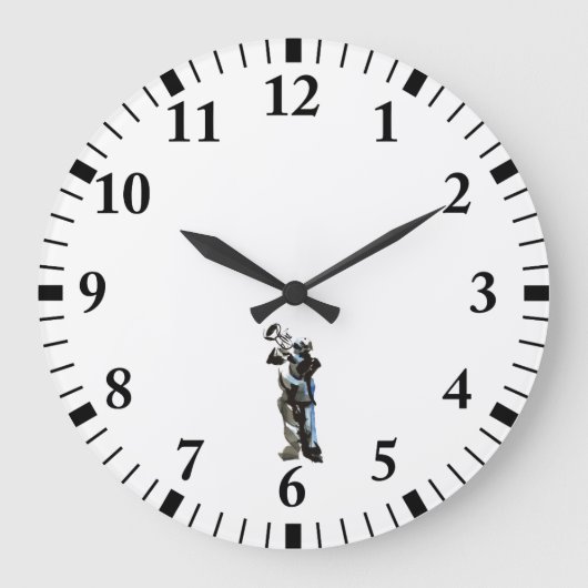 トランペット奏者 ラージ壁時計 (正面)