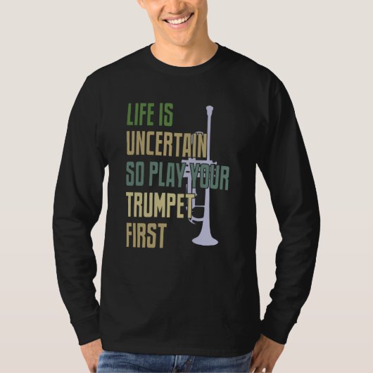 トランペット奏者 レトロ調 Tシャツ (正面)