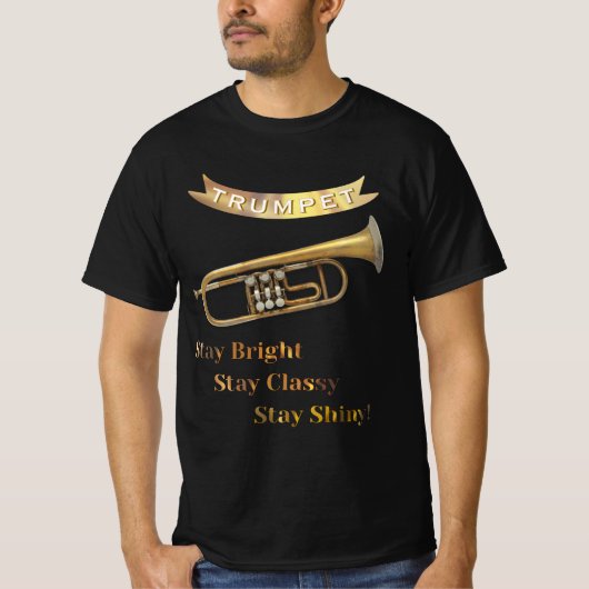 トランペット奏者 楽しい ユーモア 楽器 Tシャツ (正面)