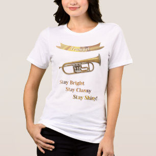 トランペット奏者 楽器 トライブレンドTシャツ