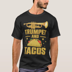 トランペット弁キャップとタコスのトランペットのマウスピース Tシャツ
