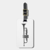 トランペット形ワードアートブラック文字 ラゲッジタグ (正面縦)