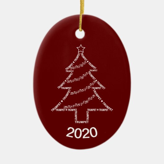 トランペット文字クリスマス セラミックオーナメント (正面)