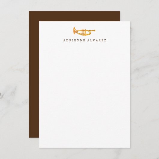 トランペット文房具 – Trumpet Thank You Note Card ノートカード (正面/裏面)