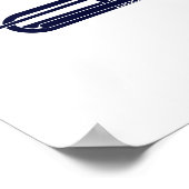 トランペット横型無地の青ミュージシャングラフィック ポスター (角)