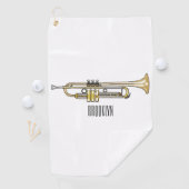 トランペット漫画イラストレーション ゴルフタオル (インサイチュ)