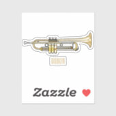 トランペット漫画イラストレーション シール (シート)