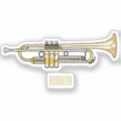 トランペット漫画イラストレーション シール (正面)