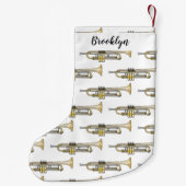 トランペット漫画イラストレーション スモールクリスマスストッキング (裏面)