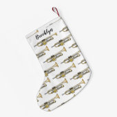 トランペット漫画イラストレーション スモールクリスマスストッキング (裏面 (吊り時))