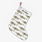 トランペット漫画イラストレーション スモールクリスマスストッキング (正面 (吊り時))