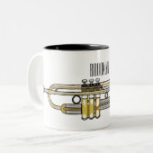 トランペット漫画イラストレーション ツートーンマグカップ (正面左)