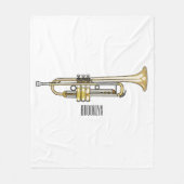 トランペット漫画イラストレーション フリースブランケット (正面)