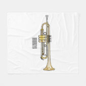 トランペット漫画イラストレーション フリースブランケット (正面(横))