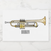 トランペット漫画イラストレーション フードラベル (シングルラベル)