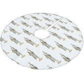 トランペット漫画イラストレーション ブラッシュドポリエステルツリースカート (アングル)