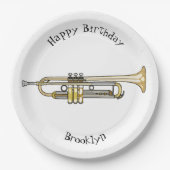 トランペット漫画イラストレーション ペーパープレート (正面)