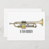 トランペット漫画イラストレーション ポストカード (正面/裏面)