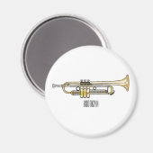 トランペット漫画イラストレーション マグネット (正面/裏面)