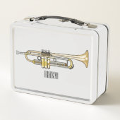 トランペット漫画イラストレーション メタルランチボックス (裏面)
